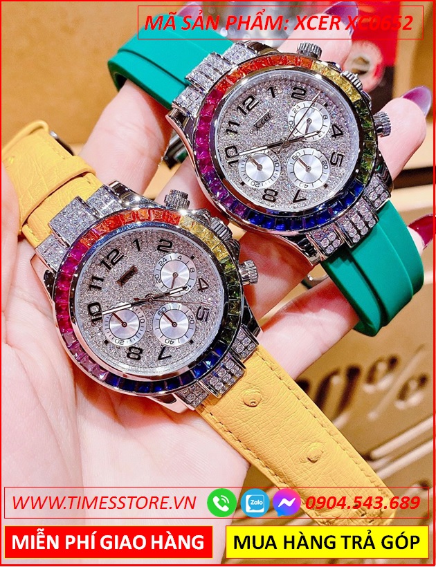 set-dong-ho-nu-xcer-tua-rolex-dinh-da-nhieu-mau-day-da-vang-timesstore-vn