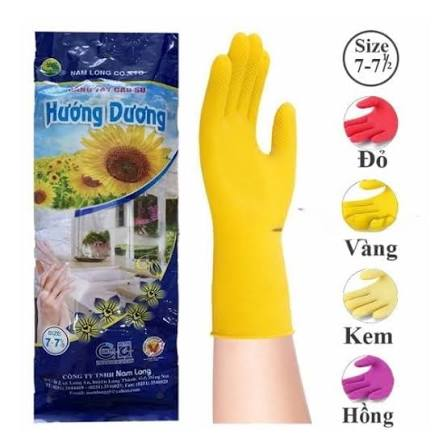 Găng Tay Cao Su Hướng Dương Chống Nước, Chống Trơn Trượt Bền Bỉ