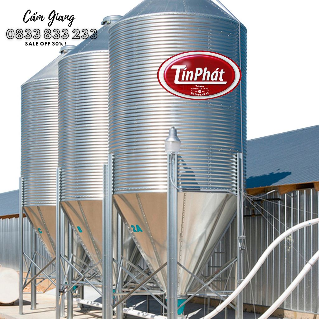 Silo chứa cám cho trang trại lợn (heo) - gà - vịt hệ thống truyền cám tự động