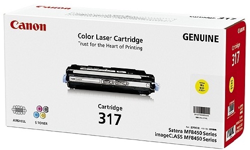 Hộp mực Canon 317 màu vàng dùng cho máy in Canon MF8450/9220CDN