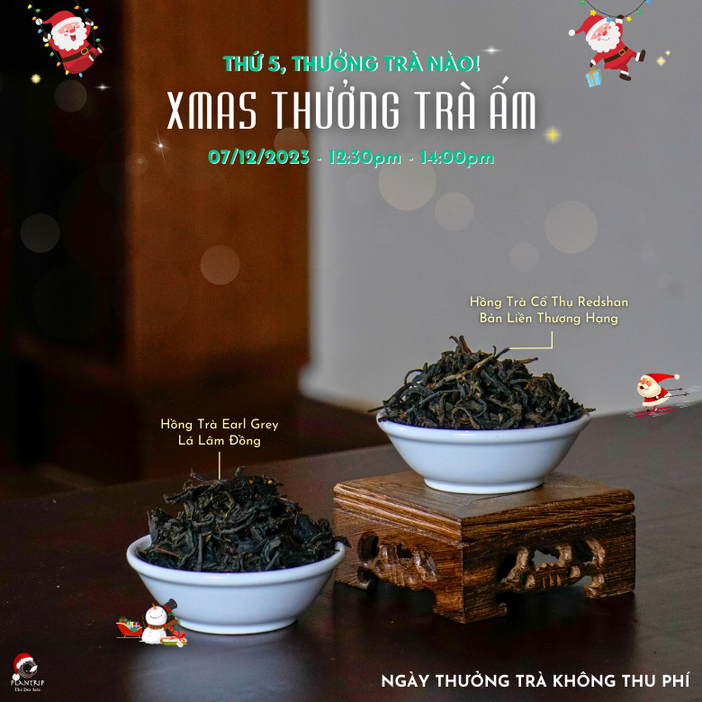 Thưởng Hồng Trà Earl Grey Lá Lâm Đồng và Hồng Trà Cổ Thụ Redshan Bản Liền Thượng Hạng.