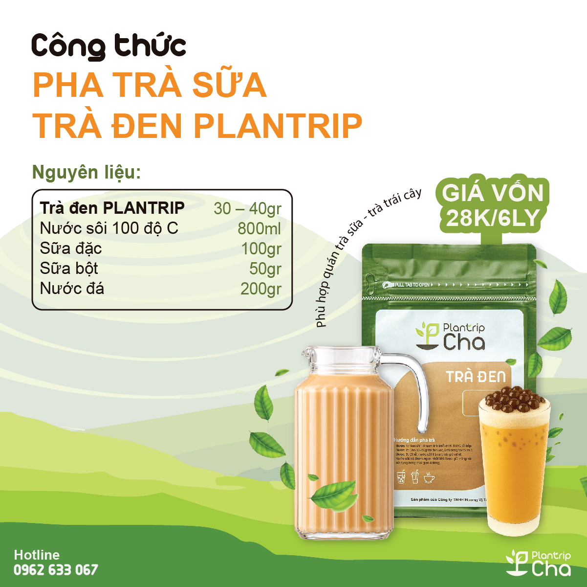 Trà sữa trà đen Plantrip.