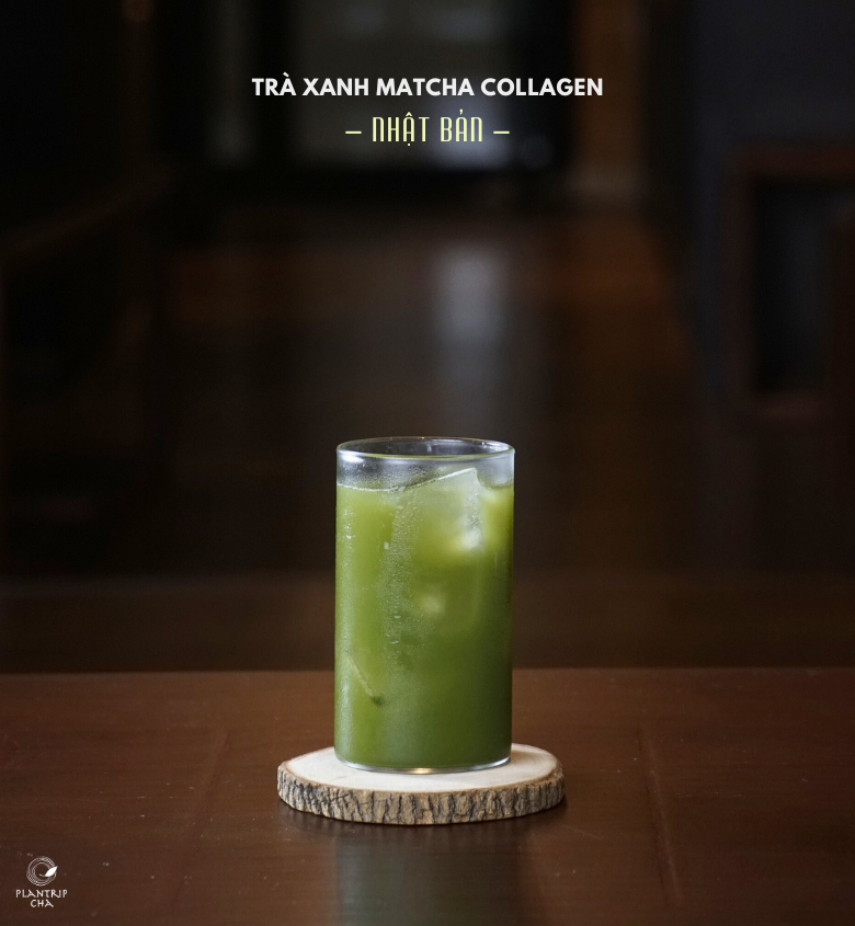 Màu sắc trong xanh của Trà Xanh Matcha Collagen Nhật Bản.