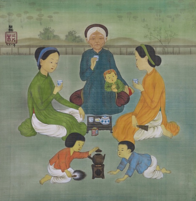 Tác phẩm Ceremonie Du The (The Tea Ceremony), đề năm 1971 với giá trị đạt mức 4,032,000 HKD (tương đương 12 tỷ VNĐ) (Ảnh: sưu tầm)