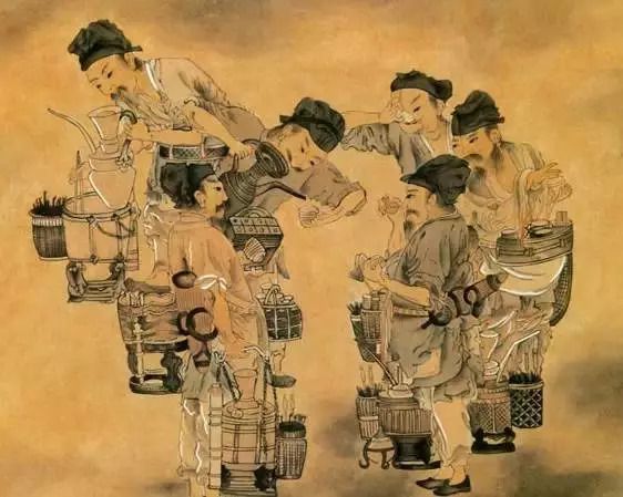 Bức tranh nổi tiếng của Yan Liben tái hiện cuộc thi trà sôi nổi trong dân gian (Ảnh: sưu tầm)
