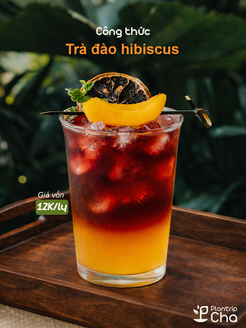 Trà đào hibiscus.
