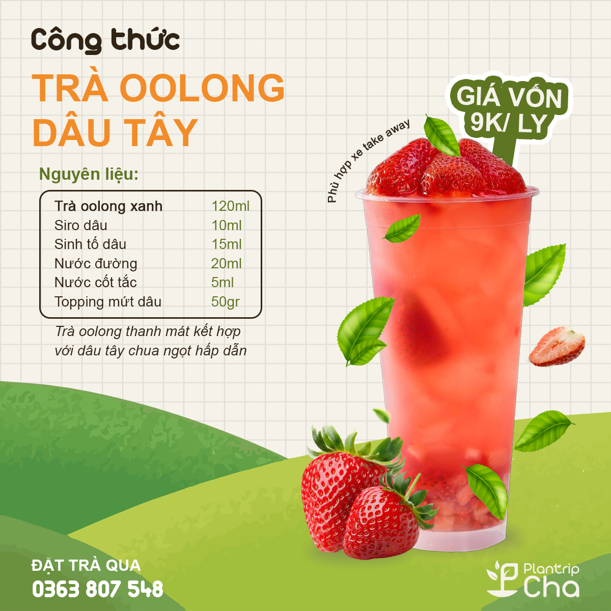 Trà oolong dâu tây.