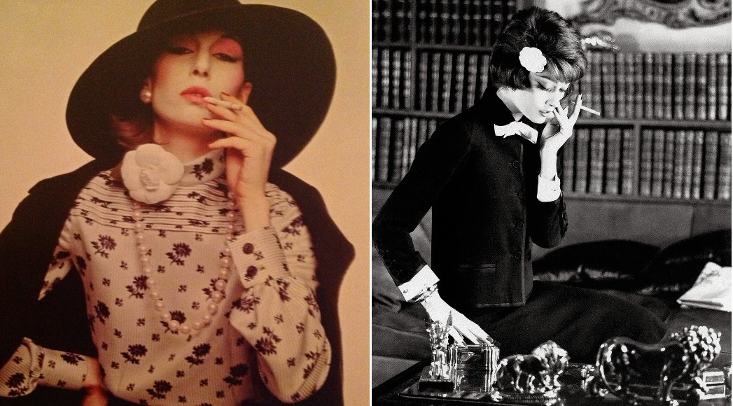 Hình ảnh đóa hoa trà xuất hiện trong nhiều bộ sưu tập thời trang của Coco Chanel (Ảnh: sưu tầm)