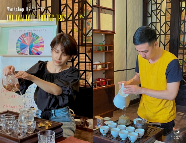 Workshop Tất Tần Tật “Thưởng Trà” diễn ra tại trà quán Plantrip Thé Des Arts (Ảnh: Plantrip Cha)