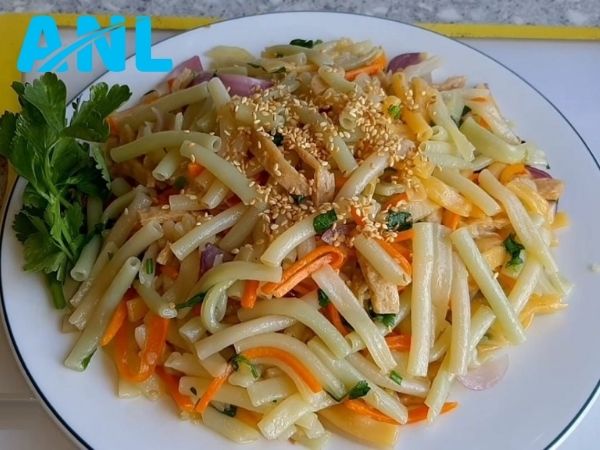 Cách làm nui xào rau củ với bột gia vị hải sản Tasty Chef