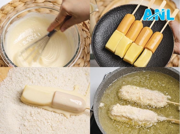 Các bước thực hiện xúc xích phô mai