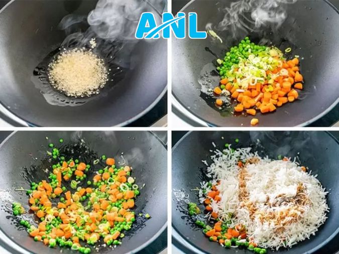 Cách chế biến cơm chiên cà ri xanh