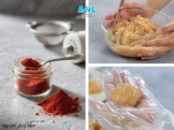 Nguyên liệu chuẩn bị cho gà viên khoai tây sốt cà chua