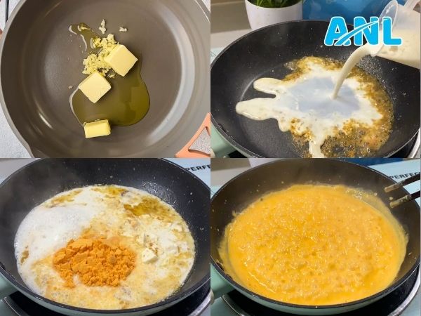 Cách làm sốt trứng muối từ bột trứng muối đơn giản tại nhà