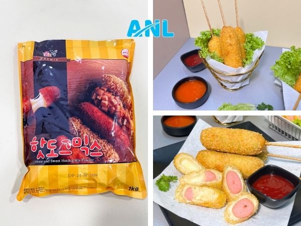 Nguyên liệu cần thiết để pha bột hotdog Hàn Quốc
