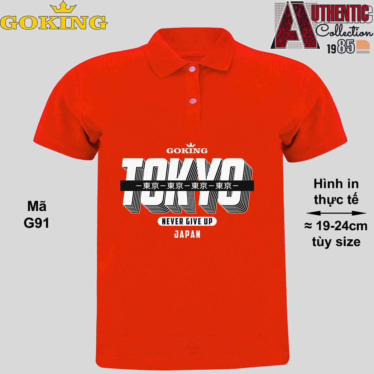 TOKYO, mã G91. Áo thun polo Goking, form unisex cho nam nữ, đội nhóm, công ty. Áo phông cổ bẻ đồng phục cao cấp, vải cá sấu 3D | GOKING.VN Tokyo, Mã G91. Áo Thun Polo Goking, Form Unisex Cho Nam Nữ, Đội Nhóm, Công Ty. Áo Phông Cổ Bẻ Đồng Phục Cao Cấp, Vải Cá Sấu 3D | Goking.Vn