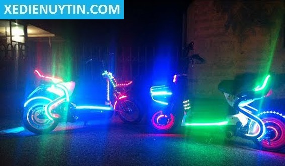 Xe đạp điện độ đèn Led 
