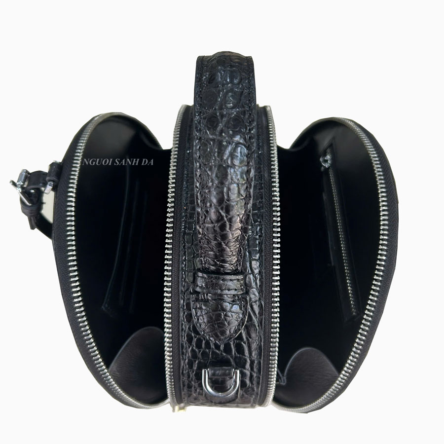 Túi xách nữ da bụng cá sấu màu đen