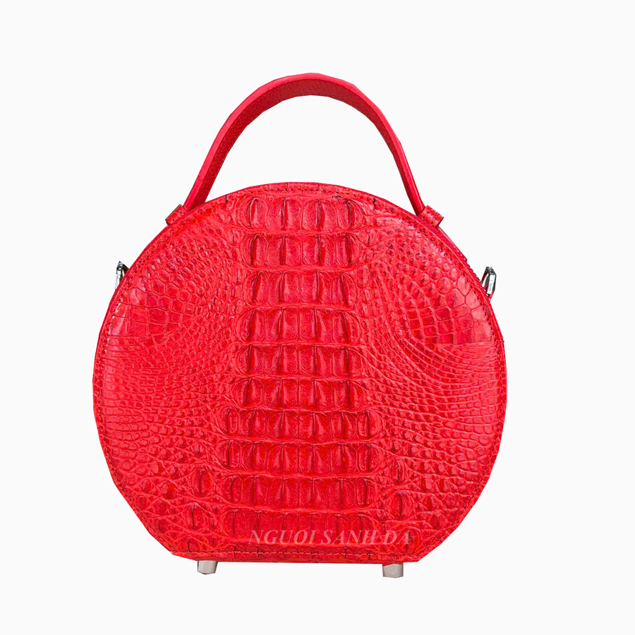 Túi xách da cá sấu thật màu đỏ