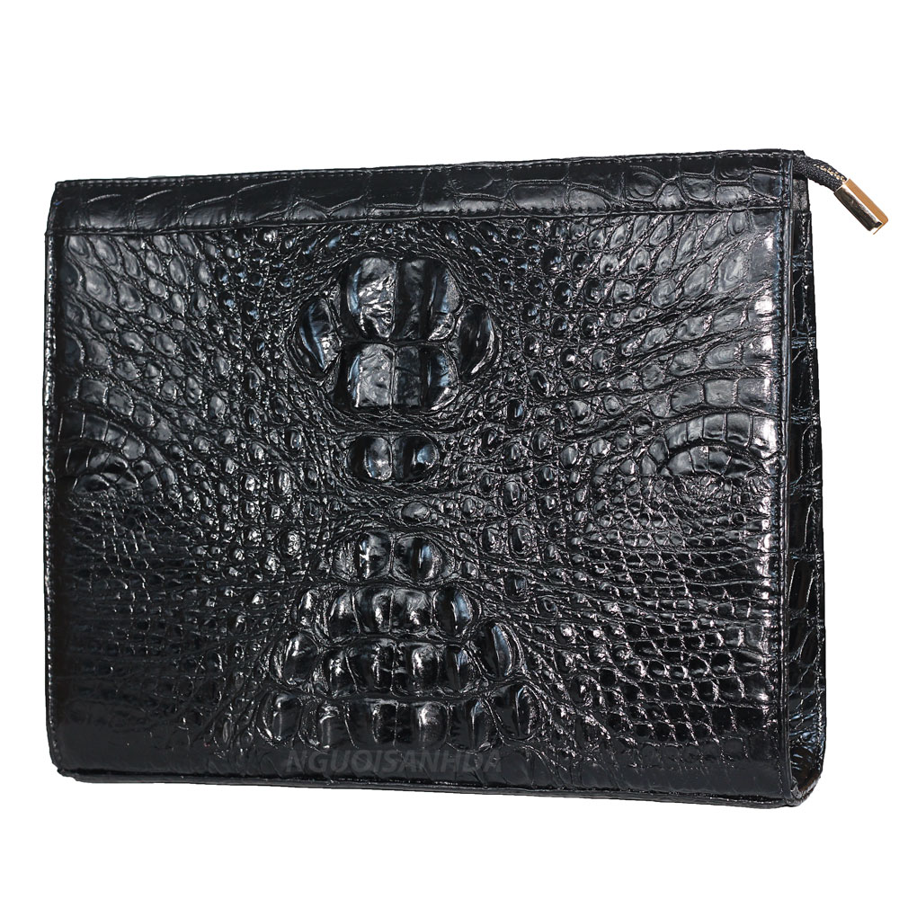 Clutch nam da cá sấu thật khóa số, Ví cầm tay da cá sấu Clutch nam da cá sấu thật khóa số, Ví cầm tay da cá sấu