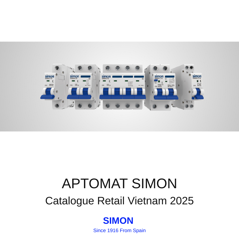 Catalogue Bảng giá Aptomat Simon Tây Ban Nha 2025