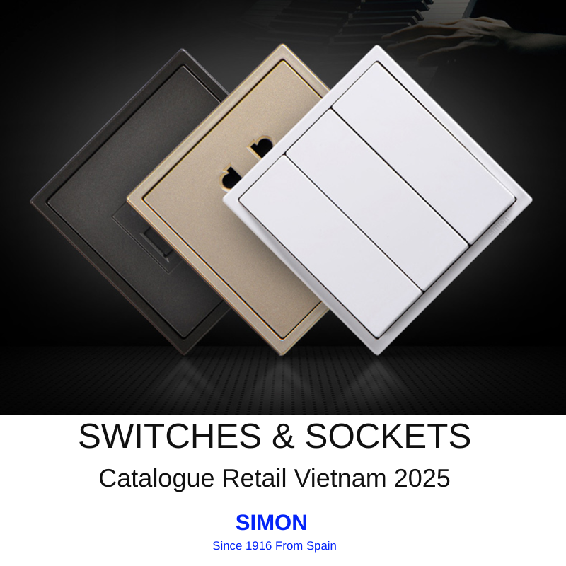 Catalogue bảng giá công tắc ổ cắm mặt vuông Simon i7 2025