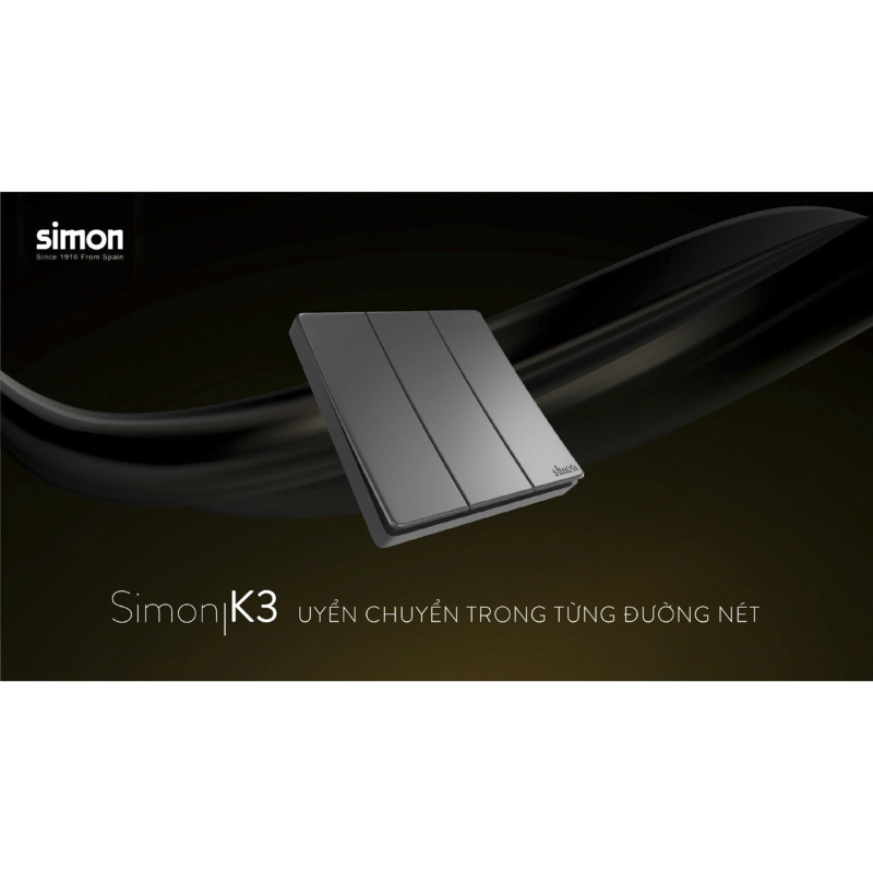 Thiết bị điện Simon công tắc ổ cắm mặt vuông Simon K3