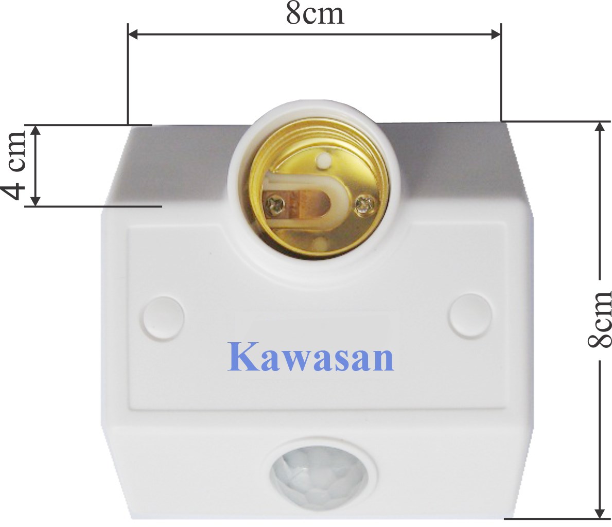 Kích thước đui đèn cảm ứng chuyển động hồng ngoại Kawa SS68B