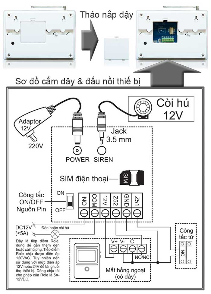 Hướng dẫn sử dụng báo trộm qua điện thoại