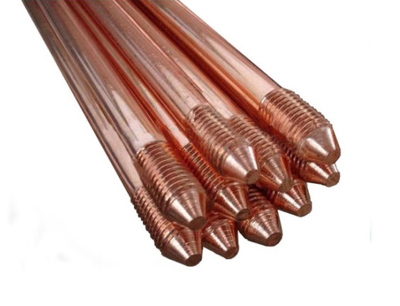 cọc tiếp địa mạ đồng d14, cọc đồng tiếp địa d14 dài 2.4m ấn độ