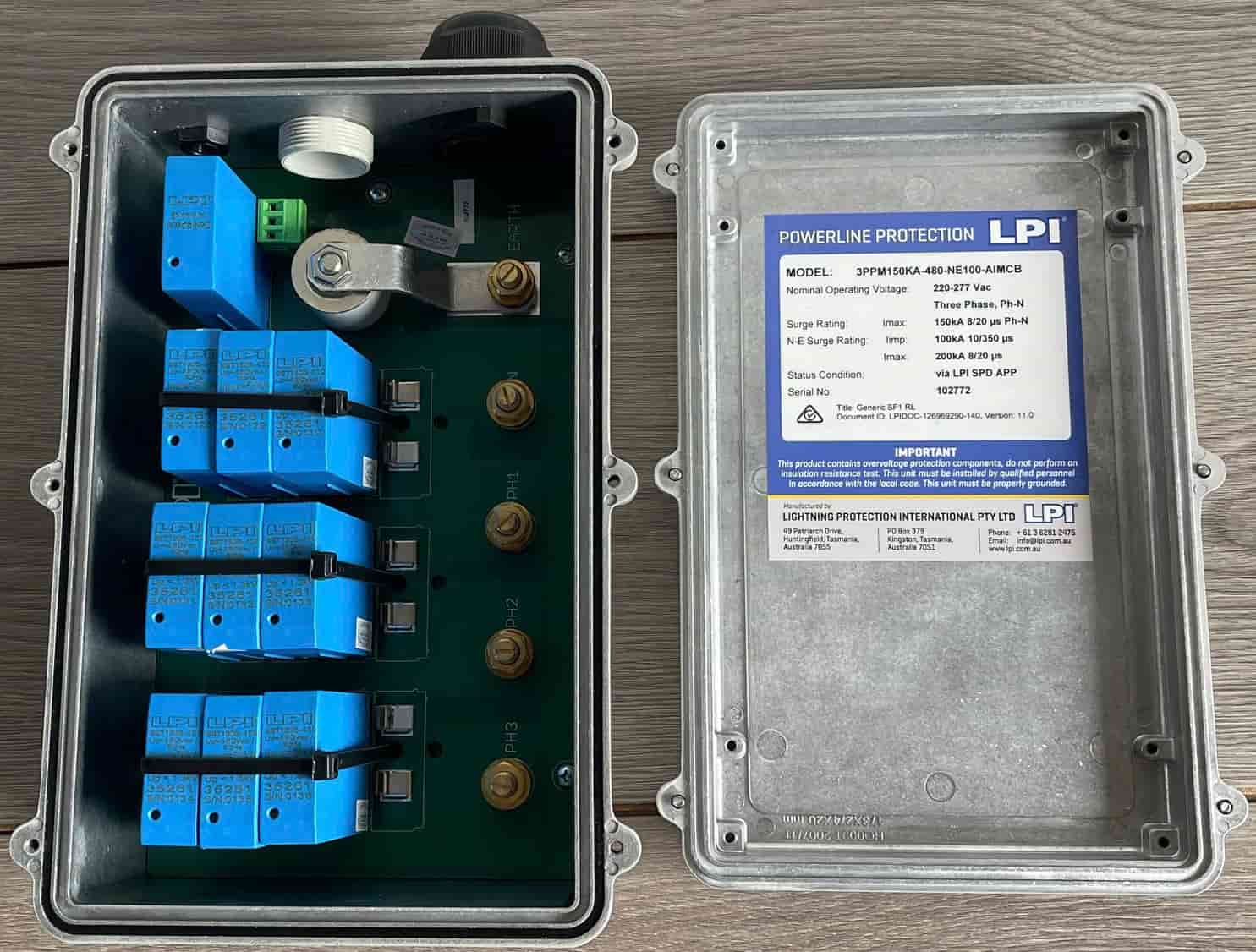 Hộp cắt sét 3 pha 150ka lpi-3PPM150kA-480-NE100-AIMCB