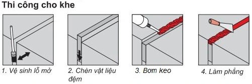 cách sử dụng keo silicon chống cháy cho khe rãnh