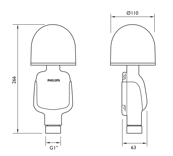kích thước đèn báo không XGP500 1xled/rd 100-240v