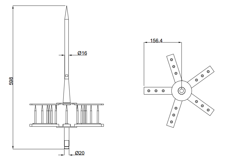 quy cách kích thước kim chống sét ingesco pdc5.3