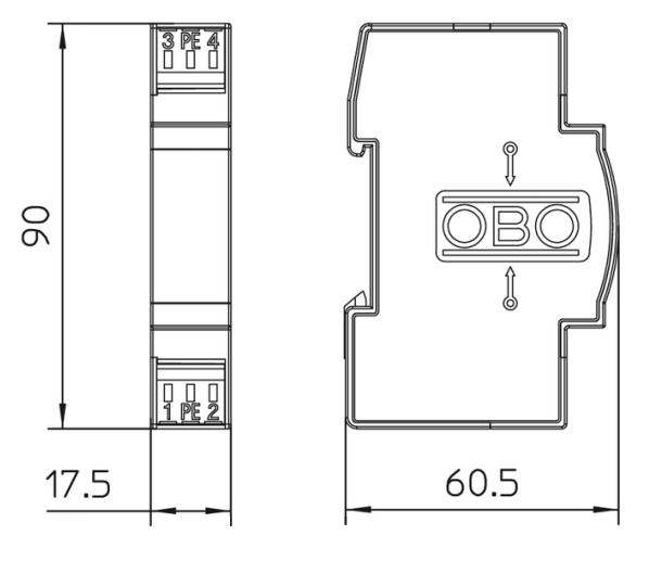 Thiết bị chống sét nguồn điện 1 chiều OBO VF12-AC DC