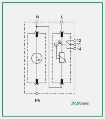 Sơ đồ đấu nối thiết bị chống sét Cirprotec PSC 2-12.5/230