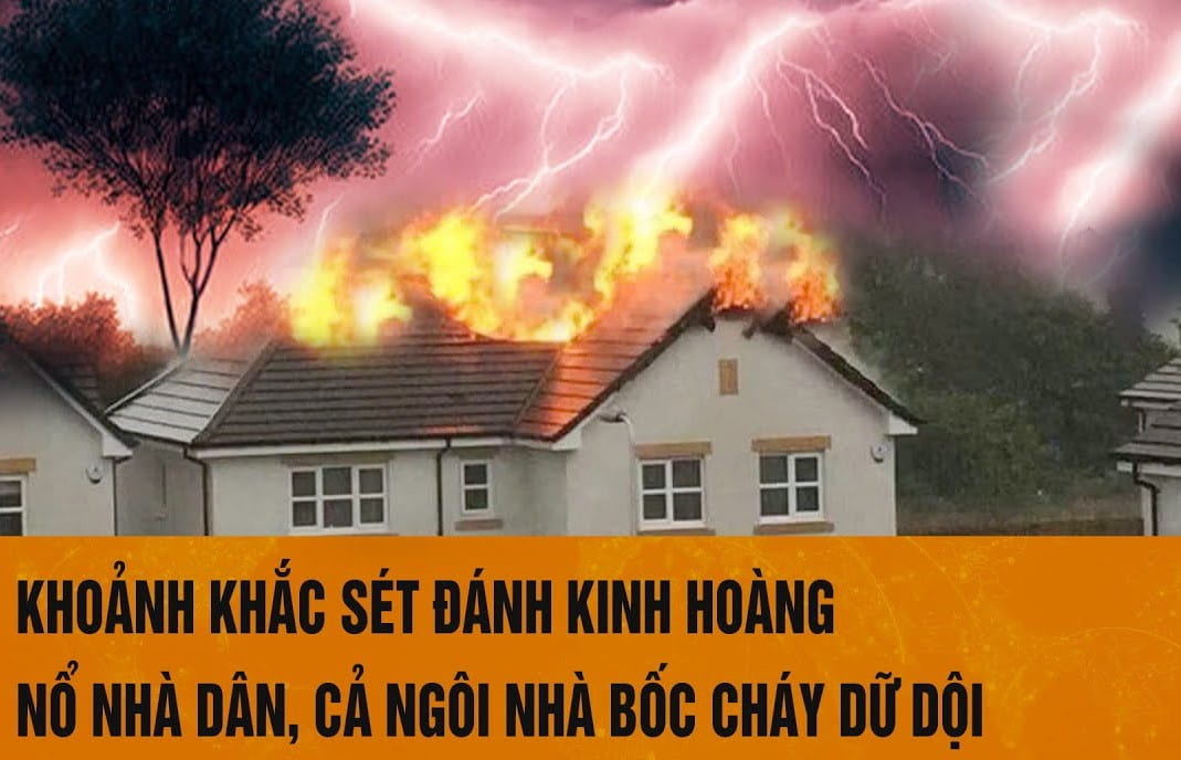 Nhà dân bị sét dánh
