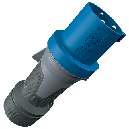 Phích cắm công nghiệp CEE, Mennekes không kín nước 1 Pha - 63A - 3 chân - IP 44 - Mã 3212