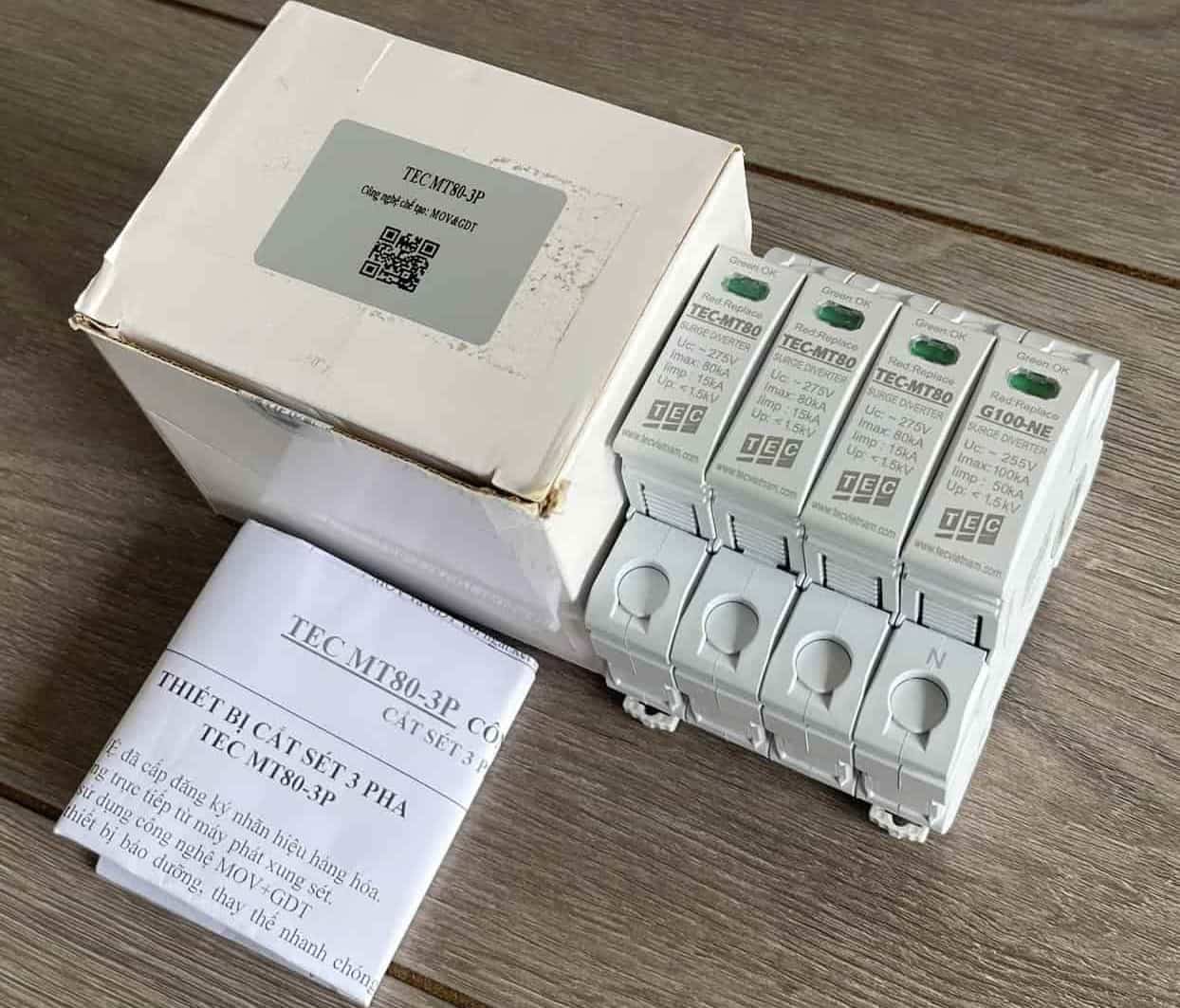 Thiết bị chống sét cho tủ điện 3 pha TEC MT80-3P