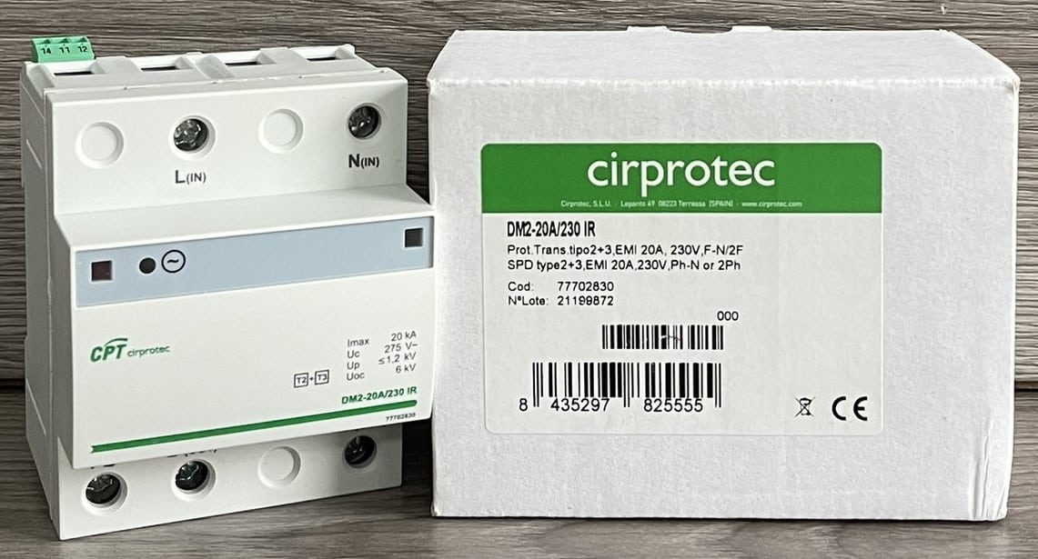 Thiết bị cắt lọc sét 1 Cirprotec DM2-20A-230-IR