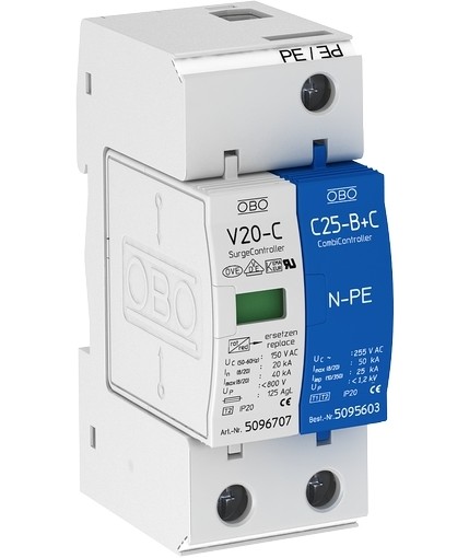 Thiết bị chống sét 1 pha Type 2 OBO V20-C1+NPE-280