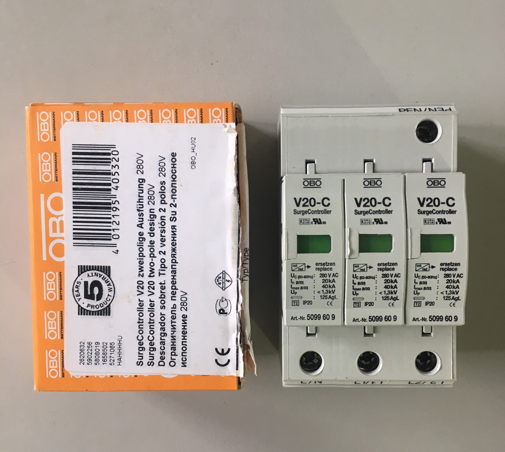 Thiết bị cắt lọc sét 3 pha V20 C 3-280 hãng obo Đức