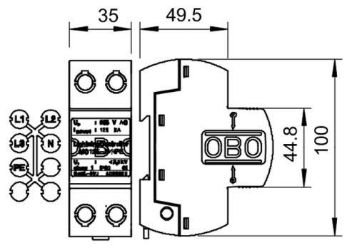 thông tin thiết bị cắt lọc sét OBO MC125-B/NPE