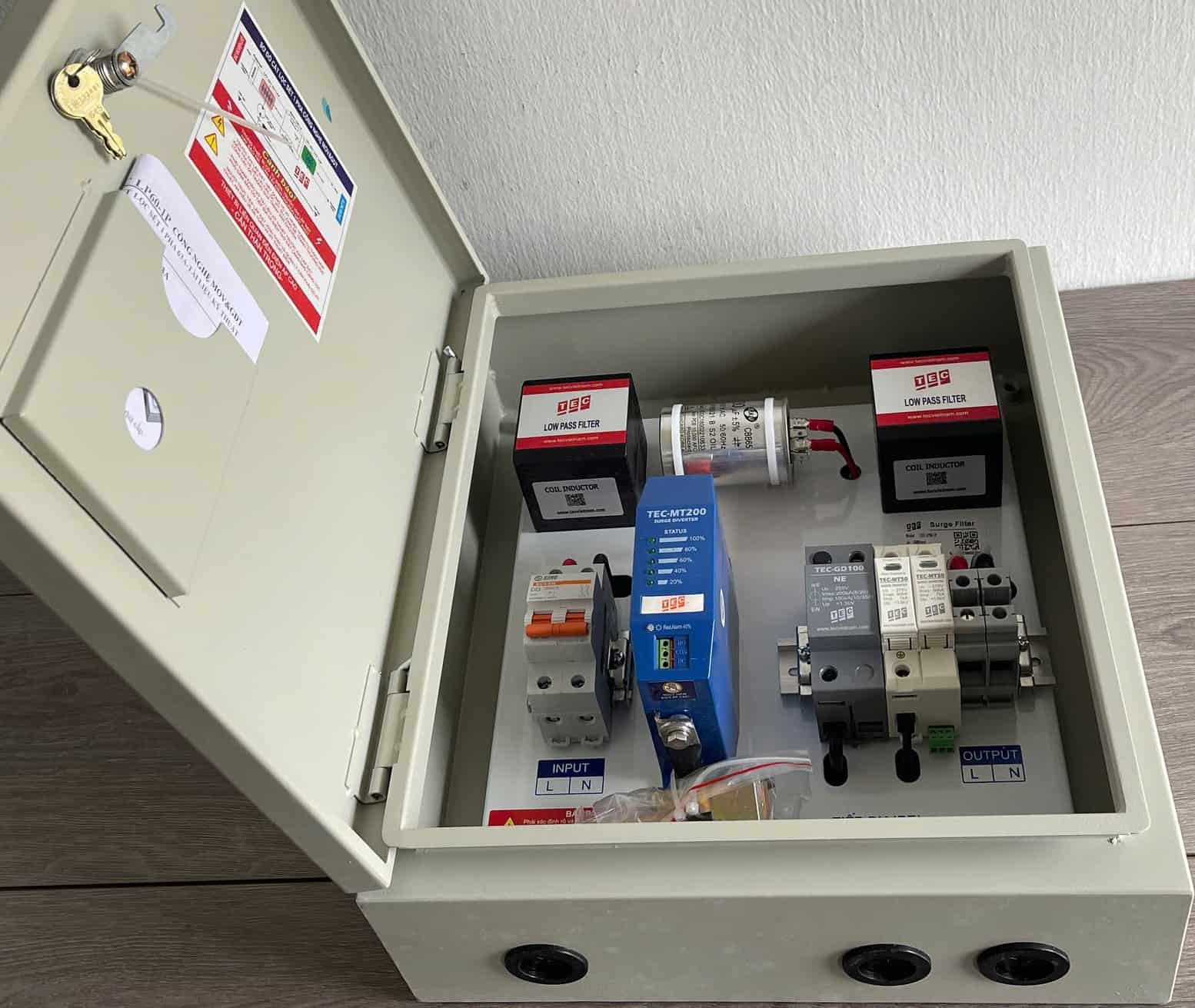 Tủ cắt lọc sét MOV GDT 1 pha 63A TEC LP60-1P