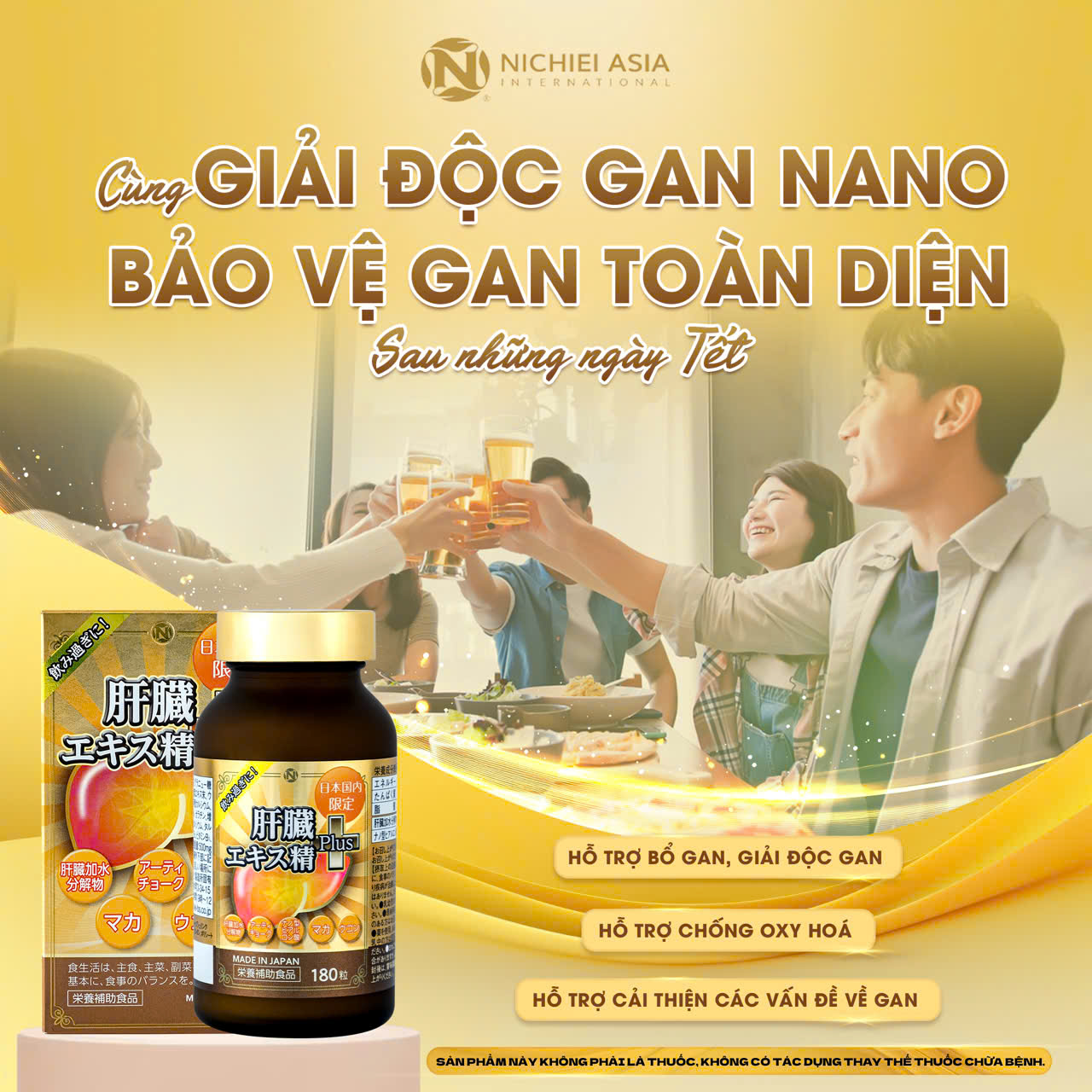 Viên Uống Giải Độc Gan Liver Hydrolyzate Plus Nichiei Bussan Nhật Bản 180 Viên – Giải Pháp Giải Độc Và Bảo Vệ Gan Toàn Diện