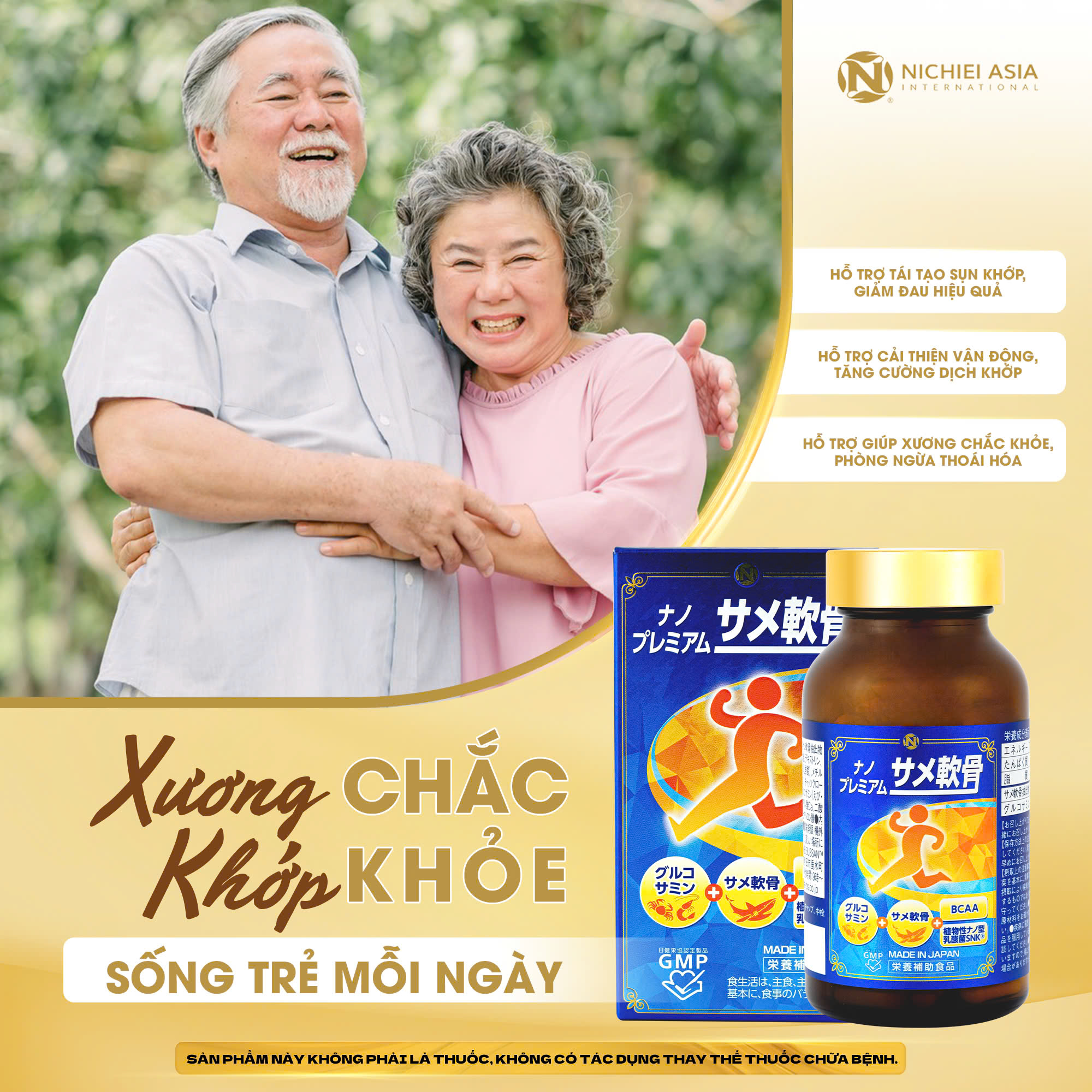 Viên Uống Sụn Vi Cá Mập Nano Premium Nichiei Bussan Nhật Bản 150 Viên: Giải Pháp Cho Khớp Khỏe Mạnh, Xương Chắc Khoẻ Mỗi Ngày