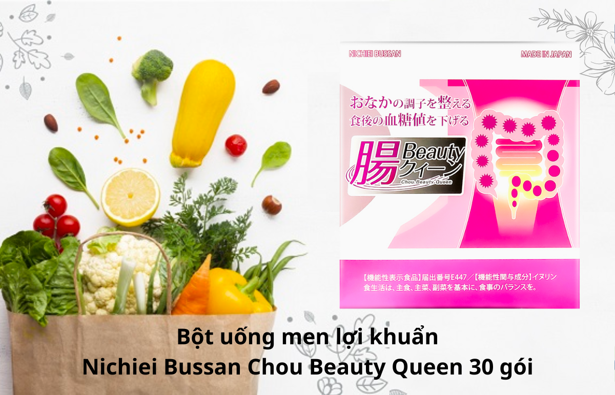 Bột uống men lợi khuẩn Nichiei Bussan Chou Beauty Queen Nhật Bản 30 gói - Michiko.vn