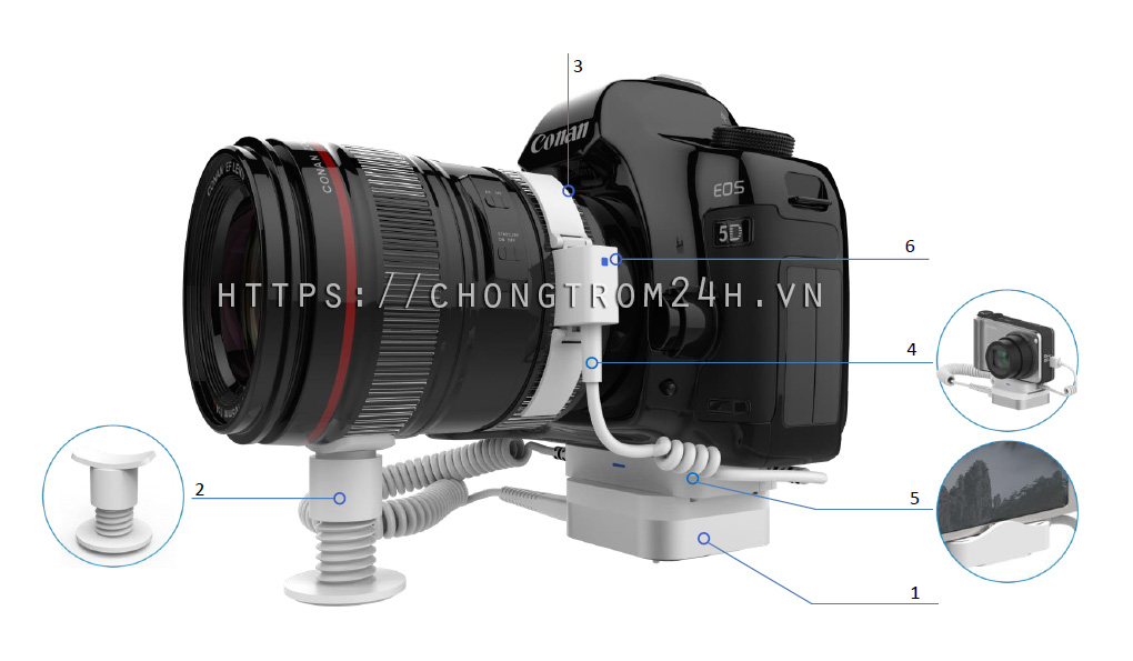 Thiết bị chống trộm máy ảnh và ống kính kiểu dáng mới nhất 2017.