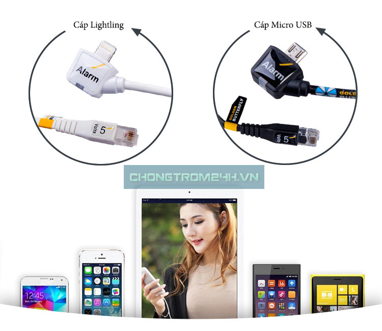 cáp chống trộm điện thoại trưng bày