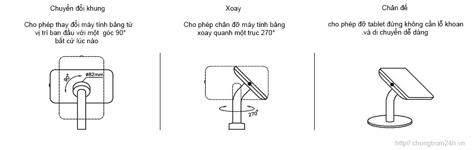 tính năng nổi bật giá đỡ máy tính bảng CT-2280-FSB